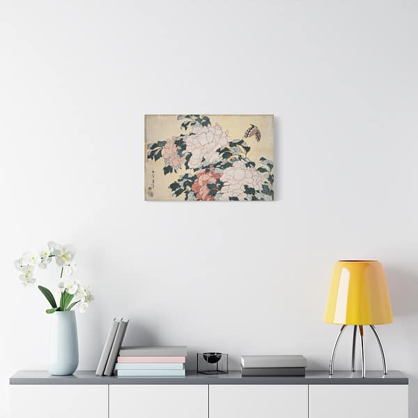 2213563384476949011_2048.jpeg Peonies and Butterfly – Katsushika Hokusai (c. 1833-34) – Japanese Woodblock Canvas Print