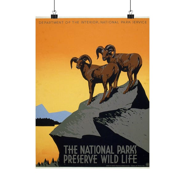 2253746634820244738_2048.jpeg The National Parks Preserve Wild Life – Works Progress Administration (c. 1930s) – Vintage Travel Poster Print