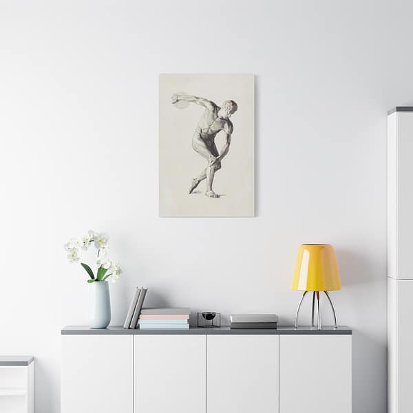 2284037827179430561_2048.jpeg Gipsmodel van Discuswerper - Male Anatomical Study - Jan Veth (c. 1874-1925) - Vintage Art Canvas Print
