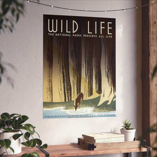 2306074569897934925_2048.jpeg Wild Life: The National Parks Preserve All Life – Works Progress Administration (c. 1930s) – Vintage Travel Poster Print