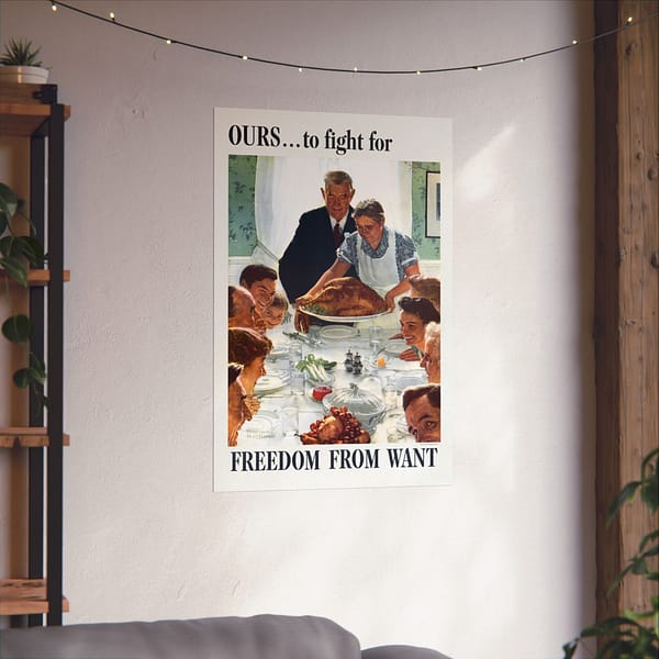 2398732395339237105_2048.jpeg OURS... to fight for - Freedom From Want - Norman Rockwell (1943) - Patriotic WWII Poster Print