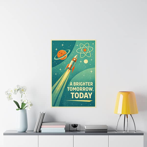 2413644356913125926_2048.jpeg A Brighter Tomorrow, Today – LUNE Original – Atomic Age Poster Print