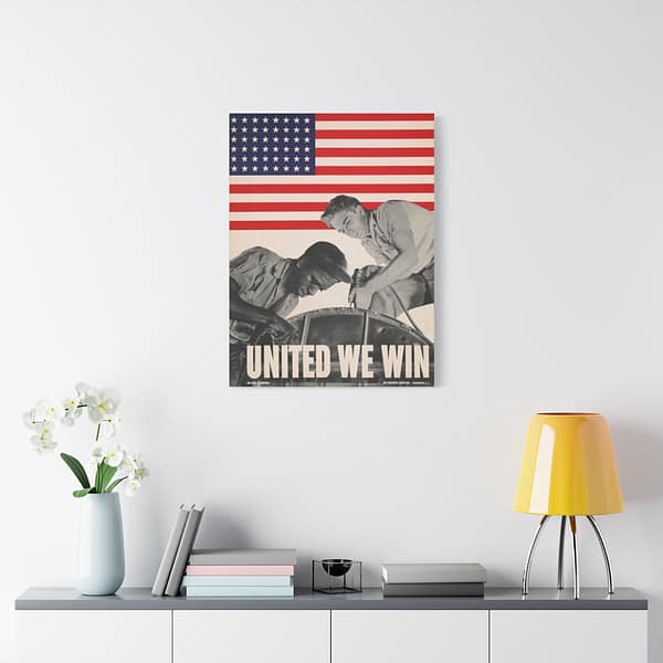 2531699762072995509_2048.jpeg United We Win - War Manpower Commission - Howard Liberman (1943) - Patriotic WWII Canvas Print