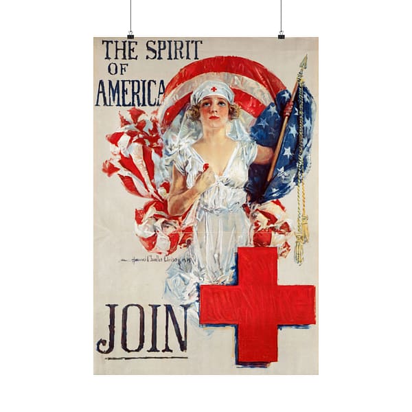 2606018270992968820_2048.jpeg The Spirit of America - Join - Howard Chandler Christy (1919) - Patriotic Poster Print