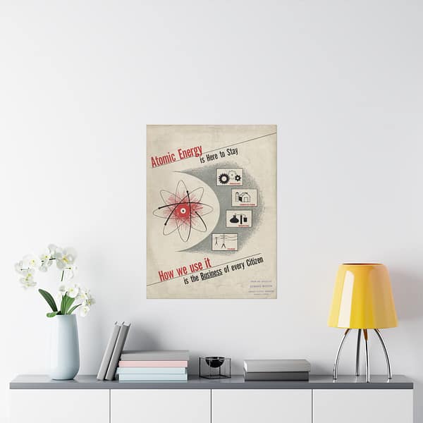 2618871814684483773_2048.jpeg Atomic Energy Is Here to Stay – U.S. Government (c. 1950s) – Atomic Age Poster Print