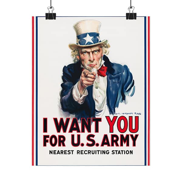 2842350894623275598_2048-1.jpeg I Want You for U.S. Army - James Montgomery Flagg (1917) - Patriotic WWI Poster Print