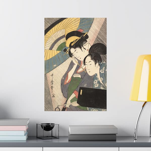 2920467735799553860_2048.jpeg Geisha and Attendant on a Rainy Night – Kitagawa Utamaro (c. 1797) – Japanese Woodblock Poster Print