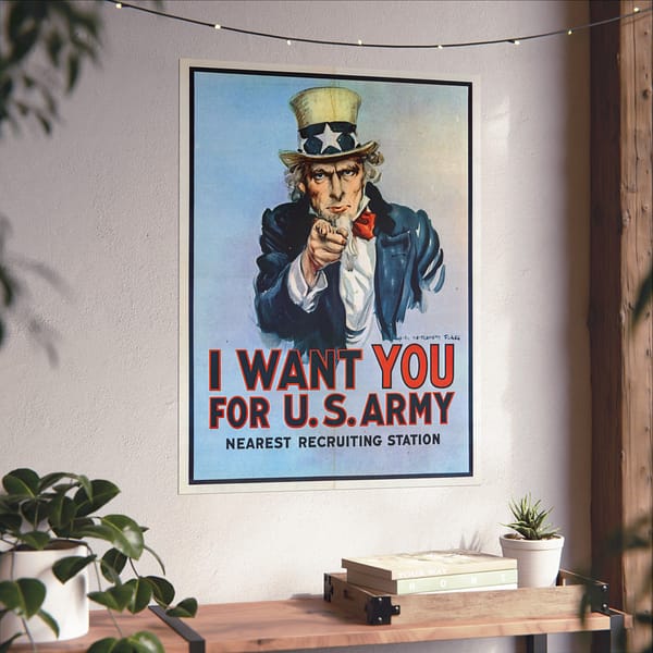 2928832101118072270_2048.jpeg I Want You for U.S. Army (Blue Variant) - James Montgomery Flagg (1917) - Patriotic WWI Poster Print