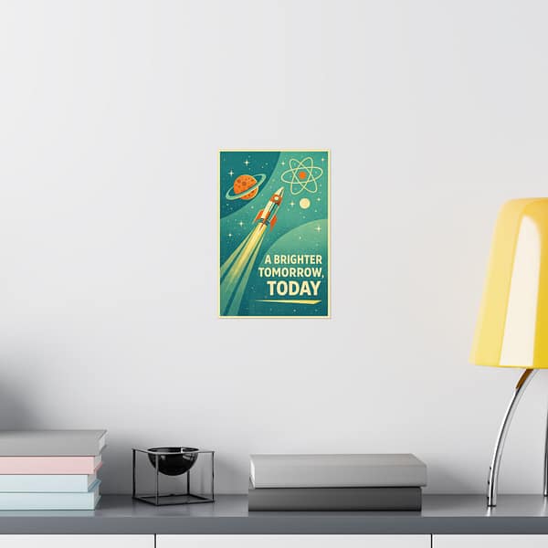 2955463365411227311_2048.jpeg A Brighter Tomorrow, Today – LUNE Original – Atomic Age Poster Print
