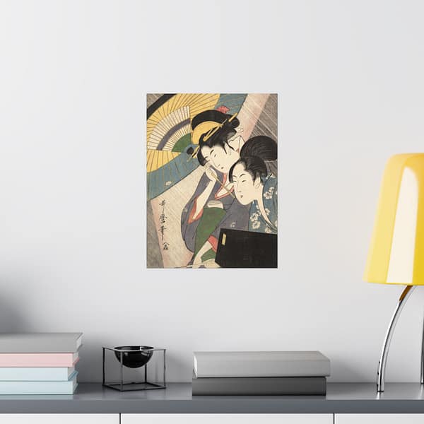 3025833645059480206_2048.jpeg Geisha and Attendant on a Rainy Night – Kitagawa Utamaro (c. 1797) – Japanese Woodblock Poster Print