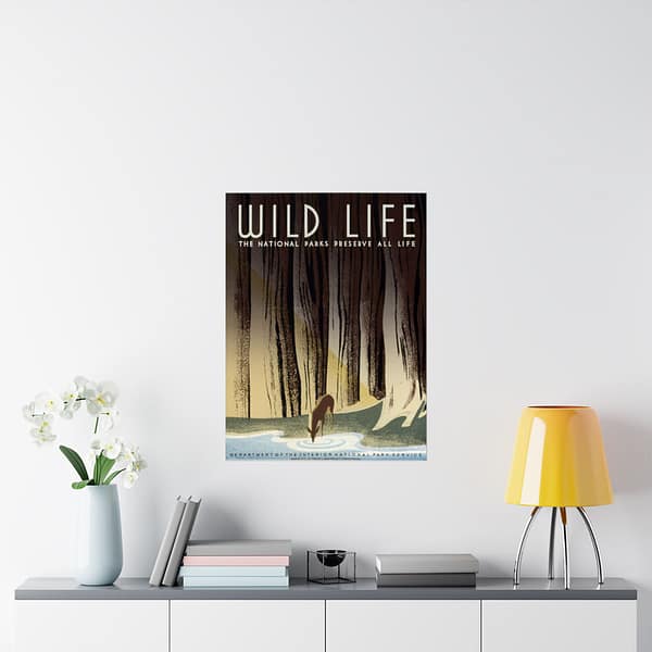 3032493947420568656_2048.jpeg Wild Life: The National Parks Preserve All Life – Works Progress Administration (c. 1930s) – Vintage Travel Poster Print