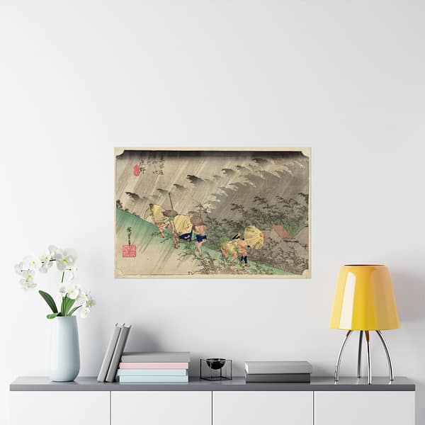 3058204098696112185_2048.jpeg Driving Rain at Shono (Shono Hakuu) - Utagawa Hiroshige (c. 1832-34) - Japanese Woodblock Poster Print