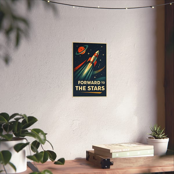 308408521393162551_2048.jpeg Forward to the Stars – LUNE Original – Space Age Poster Print