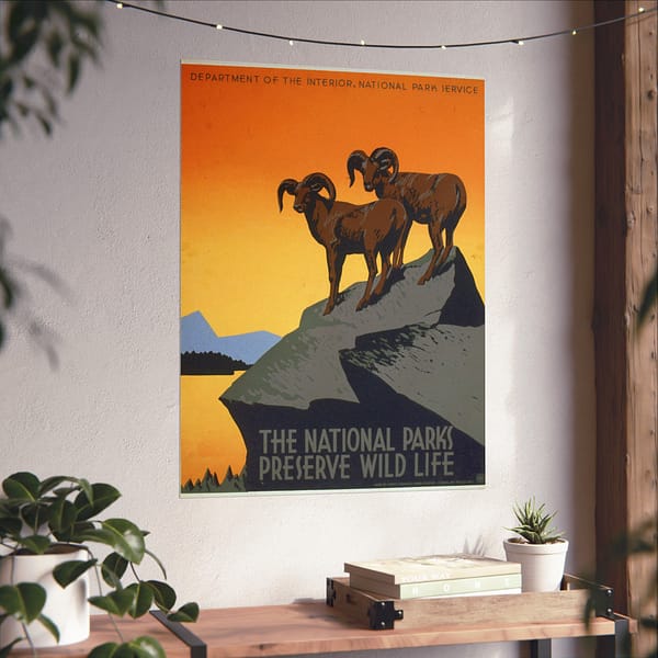 3222267321117592109_2048.jpeg The National Parks Preserve Wild Life – Works Progress Administration (c. 1930s) – Vintage Travel Poster Print