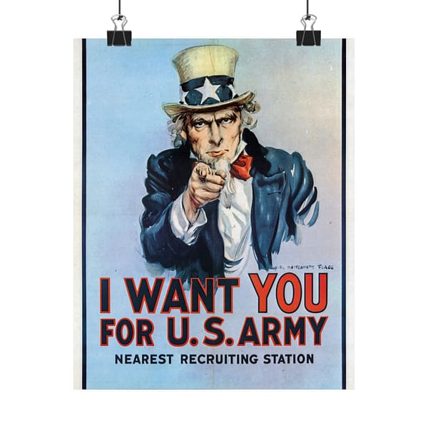3299353529656650879_2048.jpeg I Want You for U.S. Army (Blue Variant) - James Montgomery Flagg (1917) - Patriotic WWI Poster Print