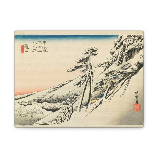 3407246973048716560_2048.jpeg Kameyama, Clear Weather After Snow - Utagawa Hiroshige (c. 1832-33) - Japanese Woodblock Canvas Print