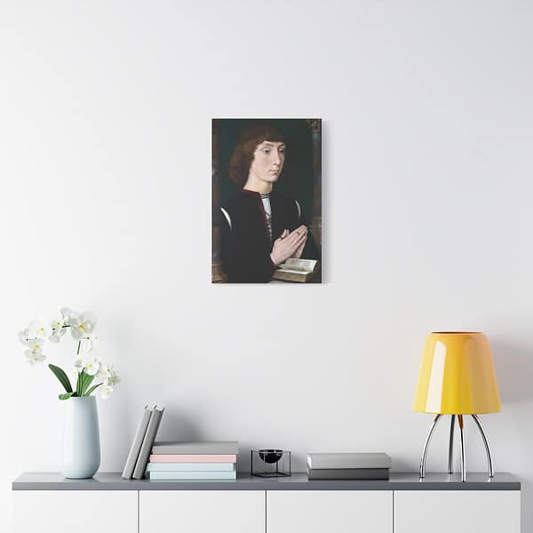 3444932945186109625_2048.jpeg Portrait of a Young Man at Prayer – Hans Memling (c. 1485-1490) – Renaissance Canvas Print