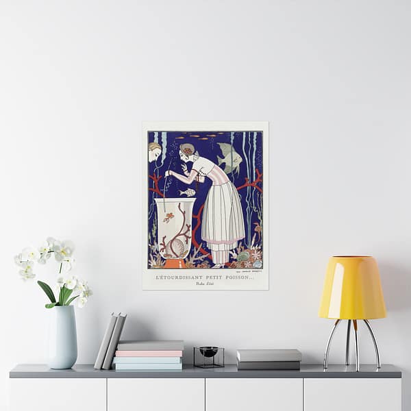 3578686011359503526_2048.jpeg L'étourdissant petit poisson, Robe d'été - George Barbier (1914) - Art Deco Poster Print