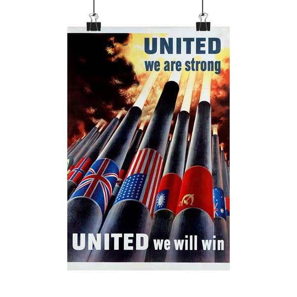 3587991993908395448_2048.jpeg United We Are Strong - United We Will Win - Henry Koerner (1943) - Patriotic WWII Poster Print