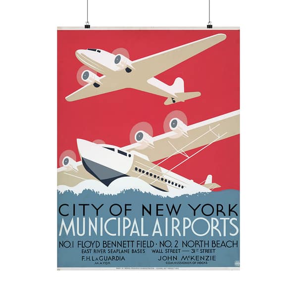 360019498073585640_2048.jpeg City of New York Municipal Airports – Works Progress Administration (c. 1937) – Vintage Travel Poster Print
