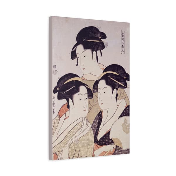 370236963163634146_2048.jpeg Three Beauties of the Present Day - Kitagawa Utamaro (c. 1792-93) - Japanese Woodblock Canvas Print