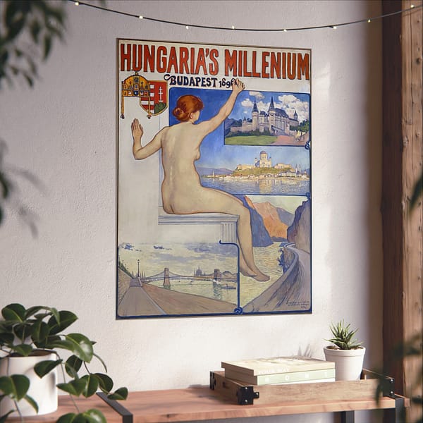 3734689674032661590_2048.jpeg Hungaria’s Millenium, Budapest 1896 – Théo Van Rysselberghe – Art Nouveau Poster Print