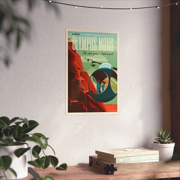 3816824419070837695_2048.jpeg Olympus Mons - The Solar System's Highest Peak - NASA Travel Ad (2015) - Space Age Poster Print