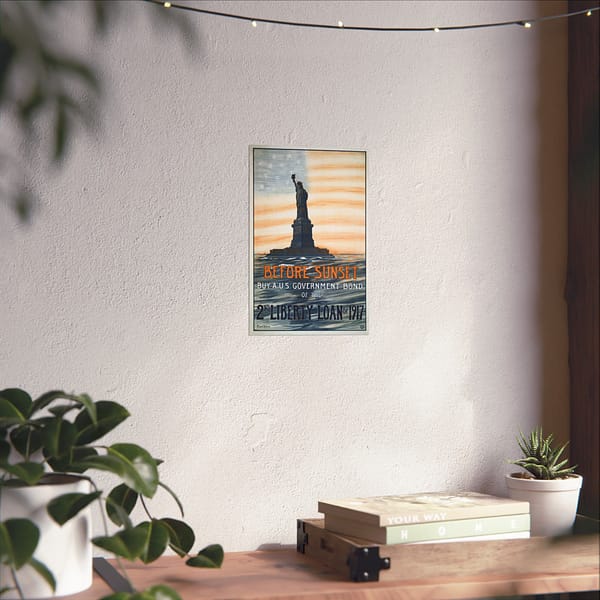 3861238033386838747_2048.jpeg Before Sunset - Buy a U.S. Government Bond of the 2nd Liberty Loan - Eugenie De Land (1917) - Patriotic WWI Poster Print