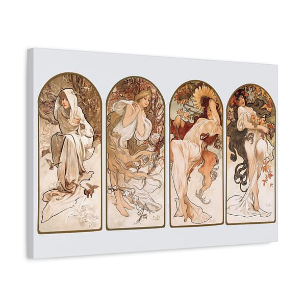 3889607728311610350_2048.jpeg The Seasons - Alphonse Mucha (1897) - Art Nouveau Canvas Print