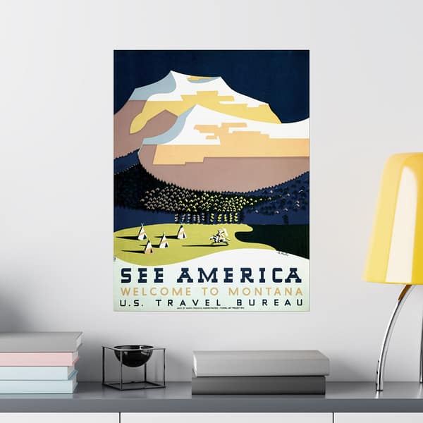 3918125902867492109_2048.jpeg See America: Welcome to Montana – Works Progress Administration (c. 1930s) – Vintage Travel Poster Print