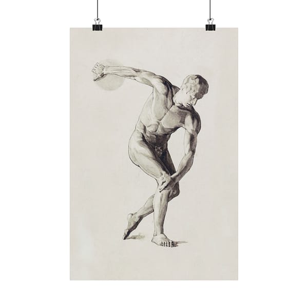 3979130480446803127_2048.jpeg Gipsmodel van Discuswerper - Male Anatomical Study - Jan Veth (c. 1874-1925) - Vintage Art Poster Print