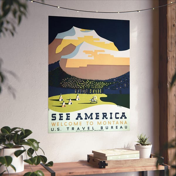 4055814813164956372_2048.jpeg See America: Welcome to Montana – Works Progress Administration (c. 1930s) – Vintage Travel Poster Print