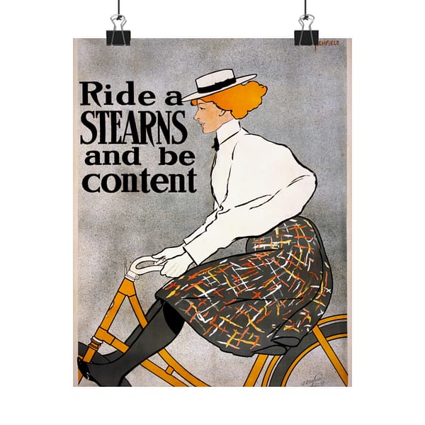 4138164813141885064_2048.jpeg Ride a Stearns and Be Content ad – Edward Penfield (1896) – Art Nouveau Poster Print