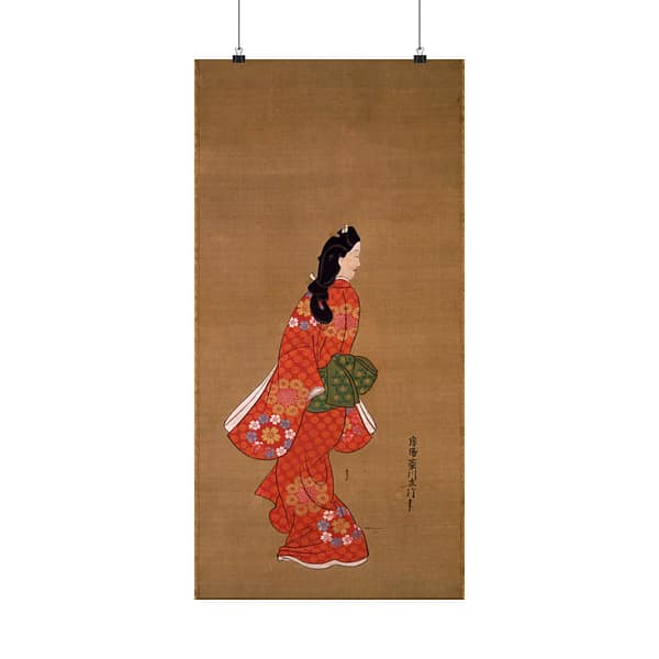 4140362176513789445_2048.jpeg Beauty Looking Back - Hishikawa Moronobu (c. 17th century) - Japanese Woodblock Poster Print