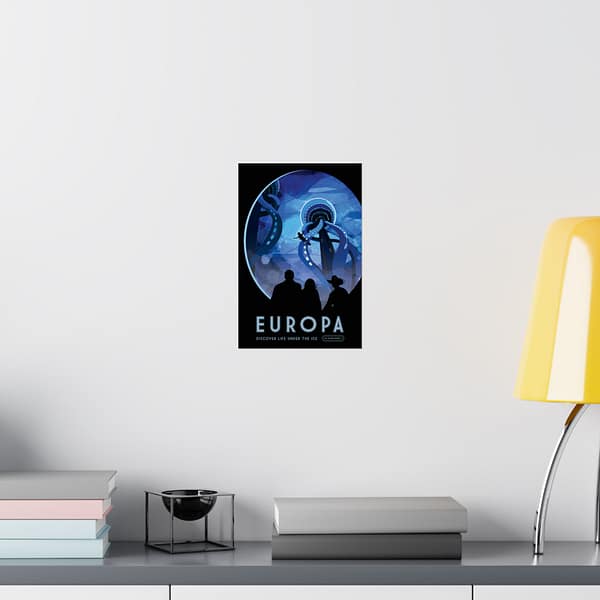 4160299612878050541_2048.jpeg Europa - Discover Life Under the Ice - NASA Travel Ad (2016) - Space Age Poster Print