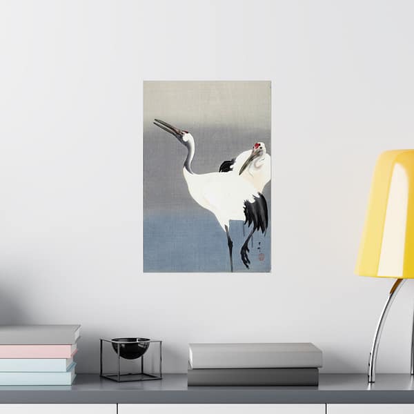 4372567814303603635_2048-1.jpeg Two Cranes – Ohara Koson (c. 1910) – Japanese Woodblock Poster Print