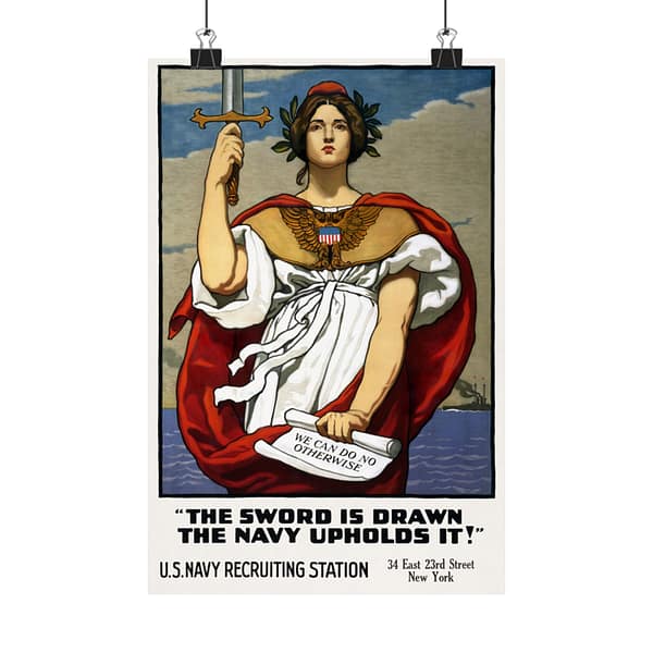 4413813728046023593_2048.jpeg The Sword is Drawn, the Navy Upholds it! - Kenyon Cox (1917) - Patriotic WWI Poster Print