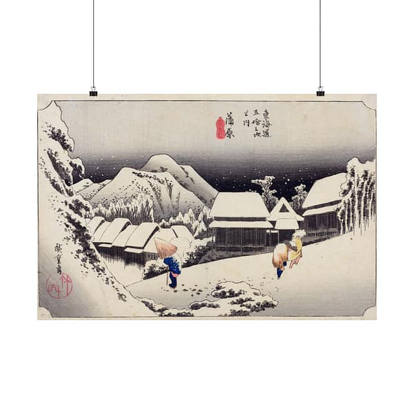 4436298469076339039_2048.jpeg Evening Snow at Kanbara – Utagawa Hiroshige (1833) – Japanese Woodblock Poster Print