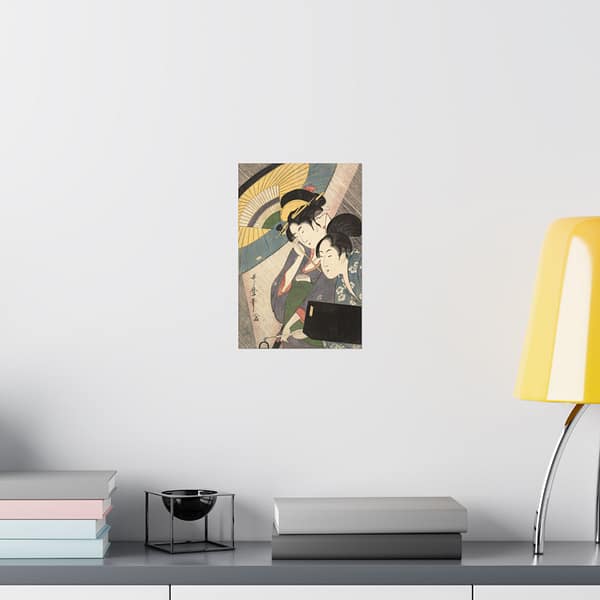 4457746052446208183_2048.jpeg Geisha and Attendant on a Rainy Night – Kitagawa Utamaro (c. 1797) – Japanese Woodblock Poster Print