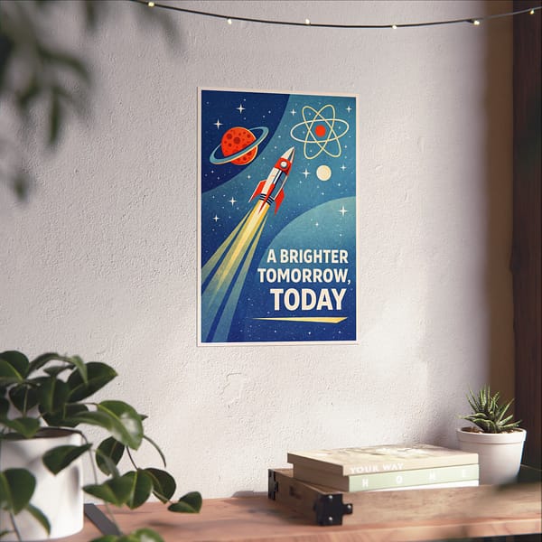 4565871945896558264_2048.jpeg A Brighter Tomorrow, Today – LUNE Original – Atomic Age Poster Print