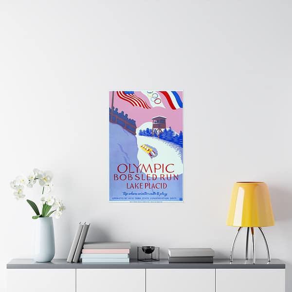 4568163196089241616_2048.jpeg Olympic Bobsled Run, Lake Placid – Works Progress Administration (c. 1937) – Vintage Travel Poster Print