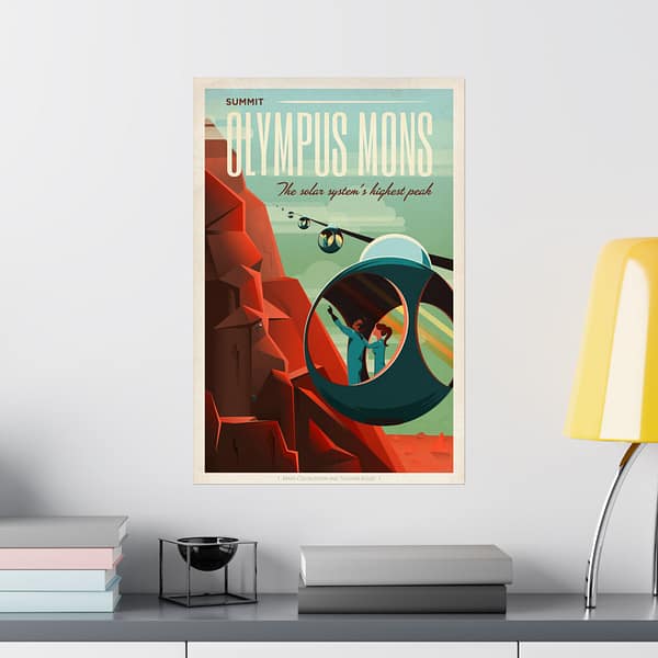 4697404901965895405_2048.jpeg Olympus Mons - The Solar System's Highest Peak - NASA Travel Ad (2015) - Space Age Poster Print