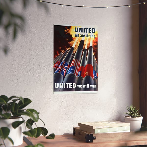 4870995135533159965_2048.jpeg United We Are Strong - United We Will Win - Henry Koerner (1943) - Patriotic WWII Poster Print