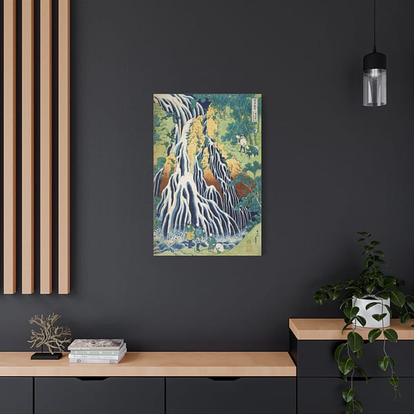 4935874226101380363_2048.jpeg Pilgrims at Kirifuri Waterfall on Mount Kurokami in Shimotsuke Province - Katsushika Hokusai (c. 1831-32) - Japanese Woodblock Canvas Print