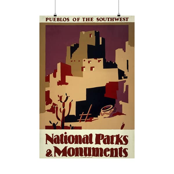 495601409661004444_2048.jpeg Pueblos of the Southwest: National Parks & Monuments – Works Progress Administration (c. 1930s) – Vintage Travel Poster Print