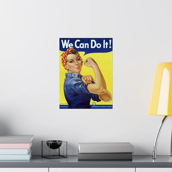 4974381182474383669_2048.jpeg We Can Do It! Rosie the Riveter - J. Howard Miller (1942-1945) - Patriotic WWII Poster Print