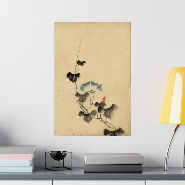502401602917386653_2048.jpeg Blue Blossom of Morning Glory on Vine - Katsushika Hokusai (1830) - Japanese Woodblock Poster Print