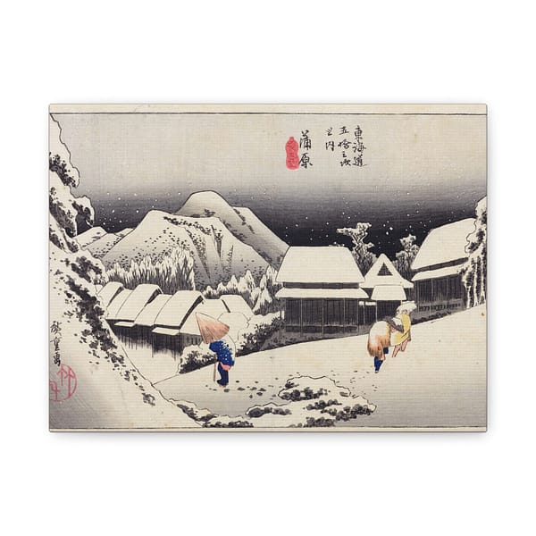 5387438775594318620_2048.jpeg Evening Snow at Kanbara – Utagawa Hiroshige (1833) – Japanese Woodblock Canvas Print