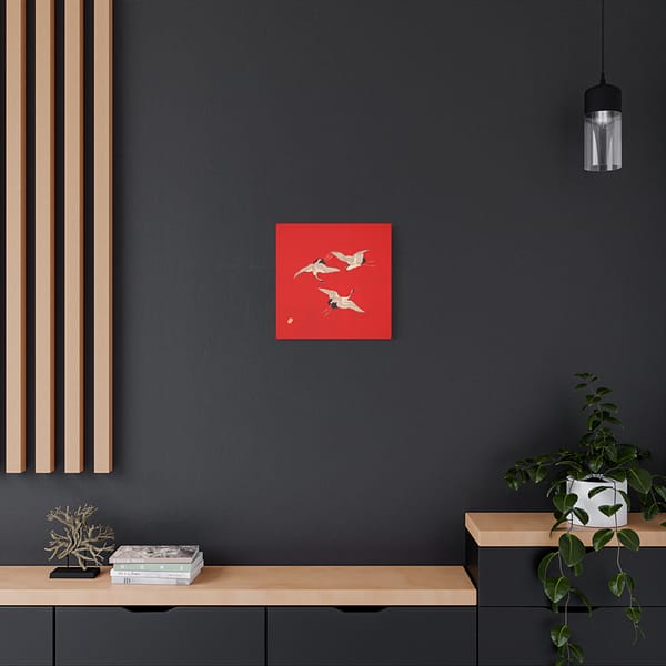 5390660164397860991_2048.jpeg Three Cranes on Vermilion - Japanese Furoshiki Canvas Print