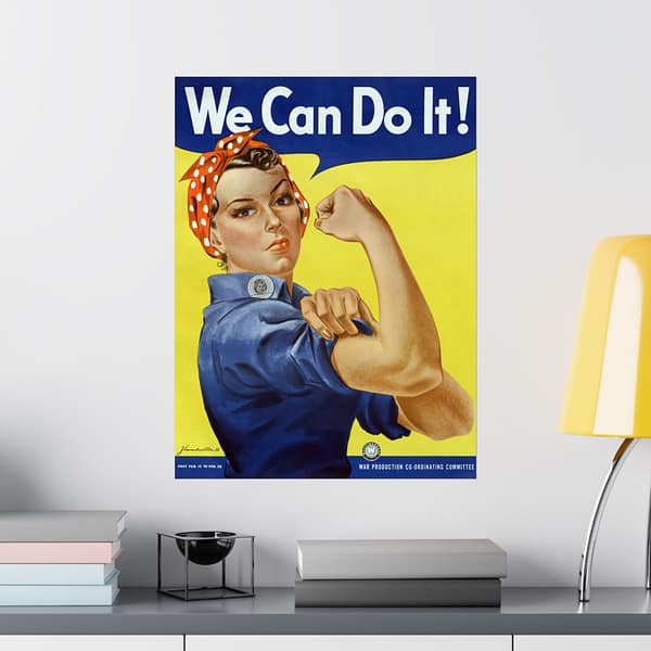 5475903025181250077_2048.jpeg We Can Do It! Rosie the Riveter - J. Howard Miller (1942-1945) - Patriotic WWII Poster Print